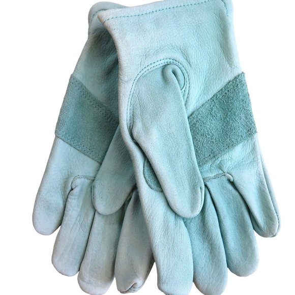 New Wells Lamont GRIPS Green Leather Gloves Womens OS Cowhide Soft Leather Work - Picture 4 of 6